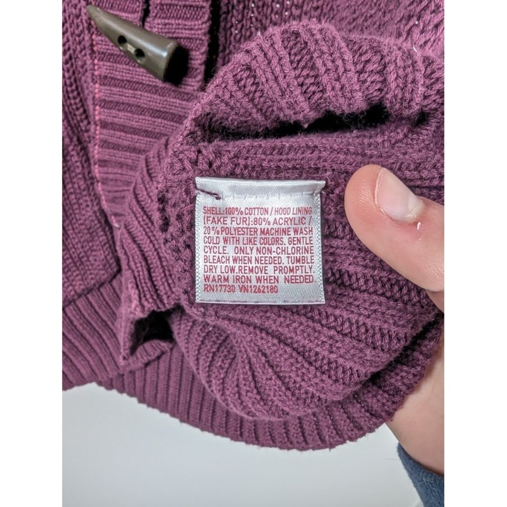 Y2K Mossimo Supply Co Sweater Cardigan Women's Size Small Hoodie Toggle Faux Fur - Picture 5 of 6